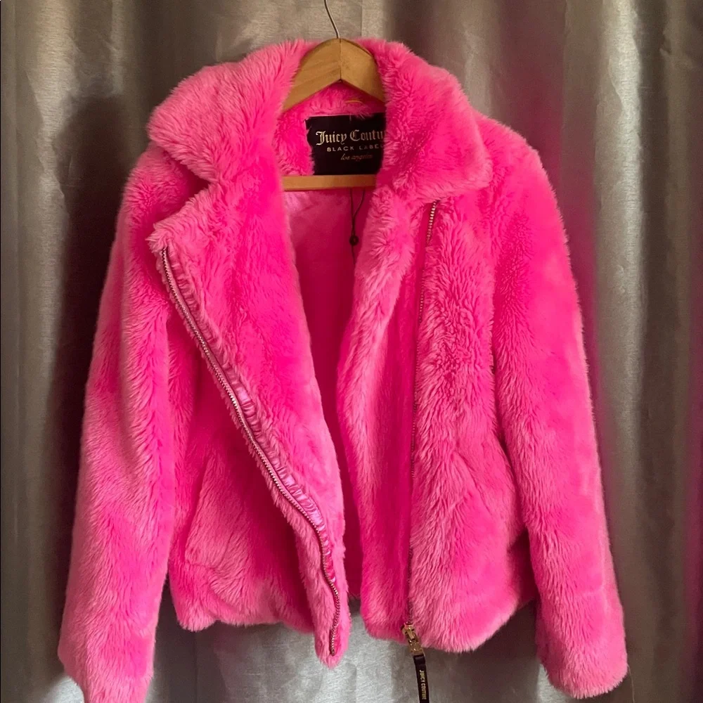 Juicy Couture Black Label Furry Pink Jacket - Picture 4 of 9